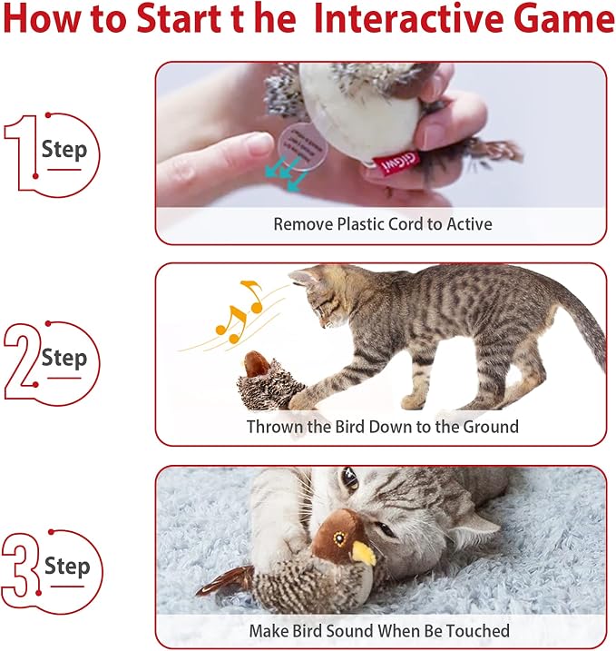 Interactive Chirping Bird Cat Toy