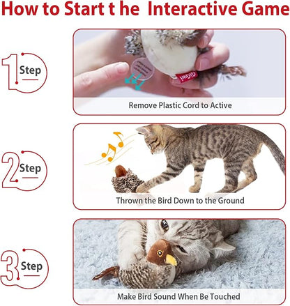 Interactive Chirping Bird Cat Toy